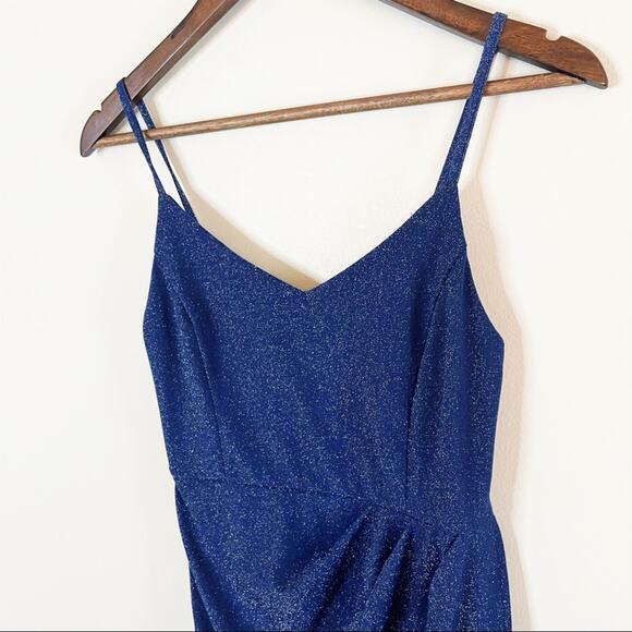 Zalalus faux wrap shimmering minidress blue Small NEW - Picture 12 of 15
